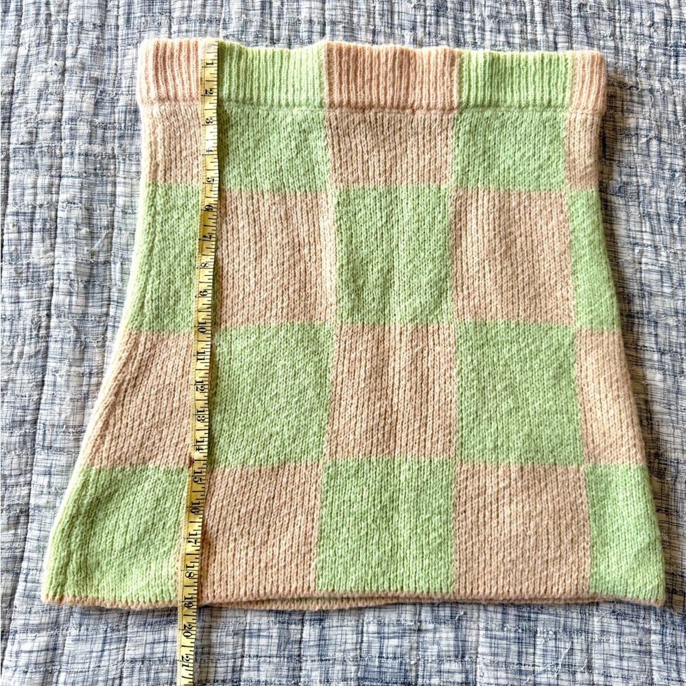 STINE GOYA Adria Checker Knit Mini Skirt in Mint Size M - Picture 4 of 7